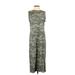 Universal Thread Casual Dress - Midi Crew Neck Sleeveless: Gray Camo Dresses - Women's Size Small