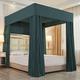 Mengersi Canopy Bed Curtains Bed Canopy Bedroom Decoration Bed Curtains,Not Include Poles (Full,Dark Green)