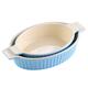 MALACASA, Series Bake, Oval Baking Dish Set of 2 (9.5"/11.25"), Oven to Table Baking Dish with Ceramic Handles Ideal for Lasagne/Pie/Casserole/Tapa, Blue