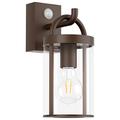 Klighten Outdoor Wall Light Vintage, with Motion Senor, Wall Lamp Industrial, E27 Outside Wall Lantern, Outdoor Wall Sconce, for Garden Patio Terrace, Rust Red, IP44, Aluminum, Bulb not Included