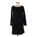 Gap Casual Dress - Shift Scoop Neck 3/4 sleeves: Black Print Dresses - Women's Size Medium