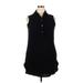 Zanzea Collection Casual Dress - Shirtdress High Neck Sleeveless: Black Print Dresses - New - Women's Size 2X-Large