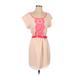 Express Casual Dress - Mini Scoop Neck Short sleeves: Pink Dresses - Women's Size Small