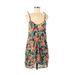 American Eagle Outfitters Casual Dress - Shift Plunge Sleeveless: Blue Floral Dresses - Women's Size Medium