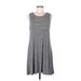 Amazon Essentials Casual Dress - A-Line: Gray Stripes Dresses - Women's Size Medium