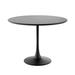 Corrigan Studio® Liev Bistro 39" Round Dining Table for Indoors or Outdoors w/ Steel Top & Pedestal Base Metal in Black | Wayfair