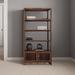 RARLON 77.95" H x 38.58" W Solid Wood Standard Bookcase Wood in Brown | 77.95 H x 38.58 W x 13.77 D in | Wayfair 07LUXY38QVUQ9DPW5Q4C