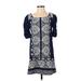 Akemi + Kin Casual Dress - Shift: Blue Jacquard Dresses - Women's Size Small