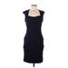 White House Black Market Cocktail Dress - Party Square Sleeveless: Blue Print Dresses - Women's Size 8