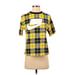 Nike Active T-Shirt: Yellow Checkered/Gingham Activewear - Women's Size X-Small
