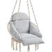 Dakota Fields Fabry Swing Chair Polyester/Cotton in Gray | 52 H x 32 W x 23.6 D in | Wayfair 631D41F51AD141F7A5DCB9496A97D3F5