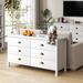 Lark Manor™ Arriana 6 - Drawer Dresser Wood in Brown/White | 25.59 H x 55.11 W x 17.71 D in | Wayfair 84D96DEF21024F07B7FE82725FA6206E