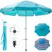 Arlmont & Co. Reiling 79.2" Beach Umbrella in Blue/Navy | 87.6 H x 79.2 W x 79.2 D in | Wayfair DB4A1D9451654C5C9A6D9F618566B207