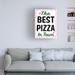 Trinx Best Pizza Wavy Border On Canvas by RetroPlanet Textual Art Canvas in White/Black | 35 H x 47 W x 2 D in | Wayfair