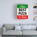 Trinx Best Pizza Stripe On Canvas by RetroPlanet Textual Art Canvas in Black/Gray/Green | 14 H x 19 W x 2 D in | Wayfair