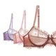 Soutien-gorge en maille transparente pour femme lingerie sexy armatures push up dentelle