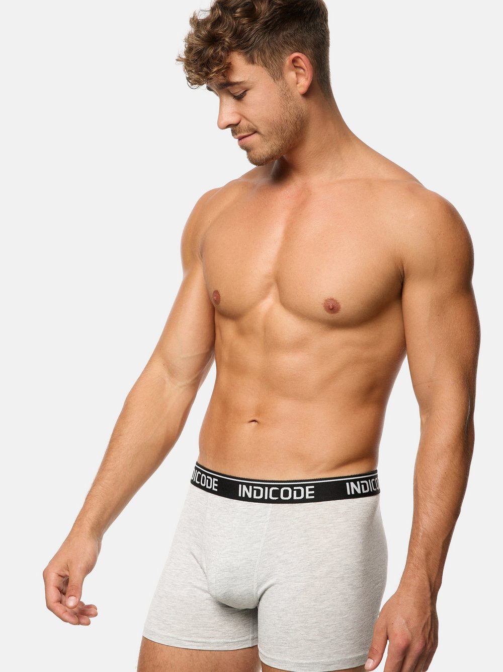 Indicode Boxershorts Herren hellgrau, M Image