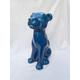 Vintage blue cat lion money bank. Ceramic cat piggy bank. Kingfisher blue cat.