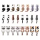 1 Set Enamel Cat Charm Multicolor Animal Rack Plating Alloy Pendants for DIY Necklace Earrings