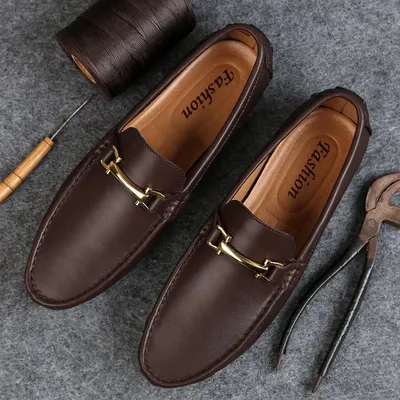 Italian Handmade Shoes Genuine Leather High Quality Loafers Slip-ons Men Casual Shoes High Quality