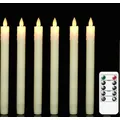 6Pcs Remote controlled Moving Flame Led Taper Candle Dancing Wick Candlestick Xmas Wedding Home