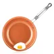 LMETJMA Frying Pan Nonstick 20 24 28cm Frying Pan with Ceramic Titanium Coating Round Copper Egg Pan