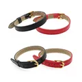 Bracelet Wristband 8/10mm Width 21cm Length Copy Leather Through Slide Charms Letters Alphabet DIY