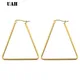 UAH 2018 New Gold color circle creole earrings Stainless Steel Big Triangle Hoop Earrings gifts