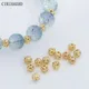 4mm 14K Gold/Silver Plated Round Hollowed-Out Small Beads Supplies For Jewelry Making DIY