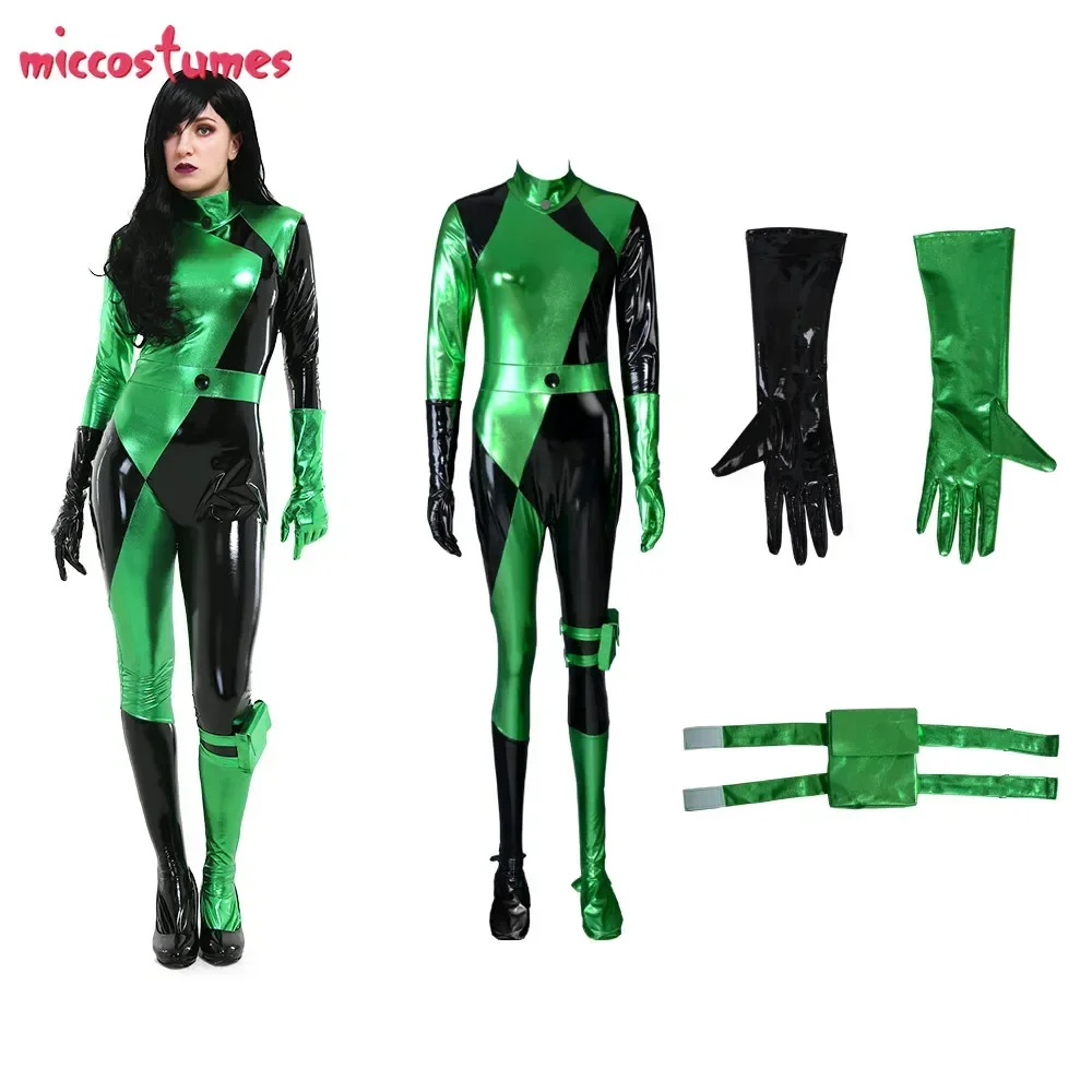 Mic kostüme Frauen Miss Go Pu Leder Cosplay Bodysuit Overall mit Handschuhen und Bein Tasche Deluxe Kostüm Halloween Image