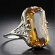Sterling Silber 925 Frauen Ringe Vintage Sunstone Jewerly Cocktail Diamant Ringe Ringe Für Frauen