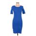 Lularoe Casual Dress - Bodycon: Blue Solid Dresses - Women's Size Medium