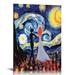 FLORID Jack Sally Jack and Sally Nightmare Before Christmas Vincent Van Gogh Starry Night Posters Home Canvas Wall Art Nursery Decor Living Room Wall Decor 20x16in/16x12in Framed