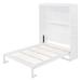 Full Murphy Bed Cabinet Folding Beds w/ Bookcase Headboard, White