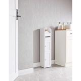 Small Bathroom Storage Cabinet with 2 Doors & 3 Shelves, Toilet Paper Storage Stand, White