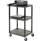 Luxor 113110 Plastic Audio Visual & Instrument Cart - Three Shelves - 32 x 24 x 48 in.