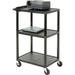 Luxor 113110 Plastic Audio Visual & Instrument Cart - Three Shelves - 32 x 24 x 48 in.