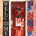 Beppter Flags Banners & Accessories American Independence Day Couplet National Day Activity Dwarf Couplet Red And Blue Bar Atmosphere Party Porch Decoration Hanging Flag
