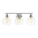 SAFAVIEH Amani 3-Light LED Chrome Metal Wall Sconce with Clear Shade