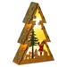 Hanzidakd Night Lights Night Light Christmas Tree Wooden Night Light Christmas Tree Shape Luminous Desktop Ornaments LED Christmas Decorations