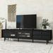 TV Stand with Sliding Fluted Glass Doors, Drawers Media Console for TVs Up to 75", Modern TV Cabinet with Ample Storage Space