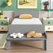 Pine Twin Storage Bed for Kids w/ 2 Drawers, Platform Bed w/ Footboard Bench, Kids Bed Headboard, No Box Spring Needed, Grey