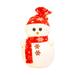 Qisuw Christmas Ornament Plush Snowman for Doll with Red Scarf and Hat Miniature Figurine Standing Toy for Xmas Party Home Tab