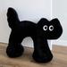 50CM Cute Pet Throw Pillow Plush Toy U-Shaped Pillow Back Cushion Sofa Chair Decoration Piece Super Soft Doll Birthday(Black)