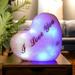 Hanzidakd Pillow Case Glowing Heart Shaped Plush Pillow Cushion Changing Glowing Pillow Plush Doll LED Light Toys