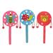 3pcs Wooden Cartoon Rattle-drums Early Educational Shaking Drum Traditional Toy Musical Instruments for Baby Infant (Random Color and Pattern)