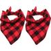 Malier 2 Pack Dog Bandana Christmas Classic Plaid Pet Bandana Scarf Triangle Bibs Kerchief Set Pet Costume Accessories Decoration for Small Medium Large Dogs Cats PetsRed Plaid + Red PlaidLarge