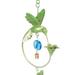 Metal Hummingbird With Glass Beads Rain Chain | Downspout Diverter Outdoor Safe | 5.5 Feet Long | Rain Outside Home Decor Patio Deck