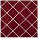 SAFAVIEH Hudson Amias Plush Geometric Shag Area Rug Red/Ivory 9 x 9 Square