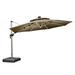 PURPLE LEAF 12ft Solar powered LED Patio Umbrella Outdoor Round Umbrella Large Cantilever Umbrella with LED lights Windproof Offset Umbrella Heavy Duty Sun Umbrella Beige